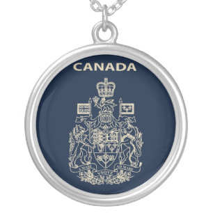 Canada national emblem silver plated necklace