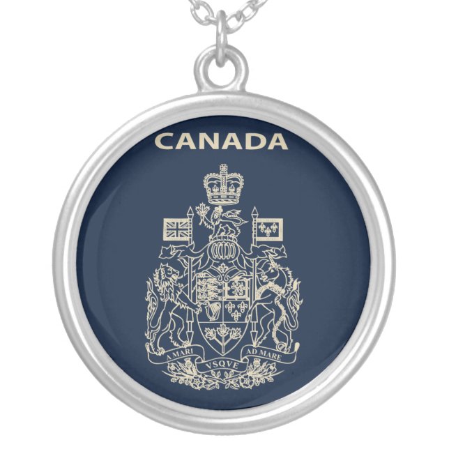 Canada national emblem silver plated necklace (Front)