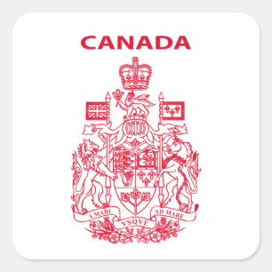 Canada national emblem square sticker