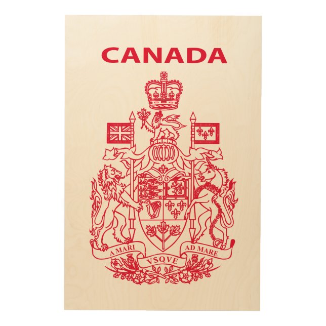 Canada national emblem wood wall art (Front)