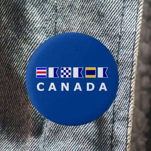 Canada Nautical Signal Sailing Flags Dark Color Button