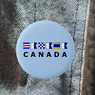 Canada Nautical Signal Sailing Flags Light-Color Button