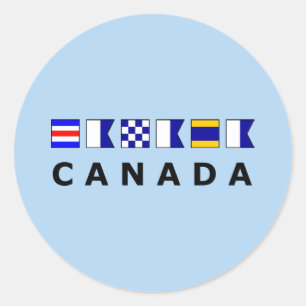 Canada Nautical Signal Sailing Flags Light-Color Classic Round Sticker