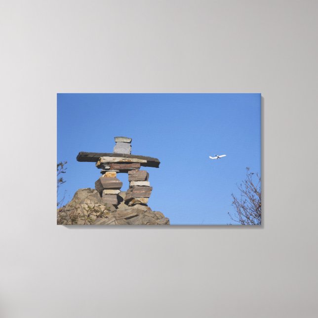 Canada, Newfoundland, St. John's. Inukshuk (to Canvas Print (Front)