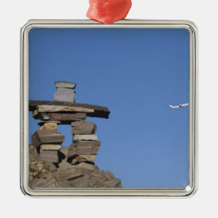 Canada, Newfoundland, St. John's. Inukshuk (to Metal Ornament