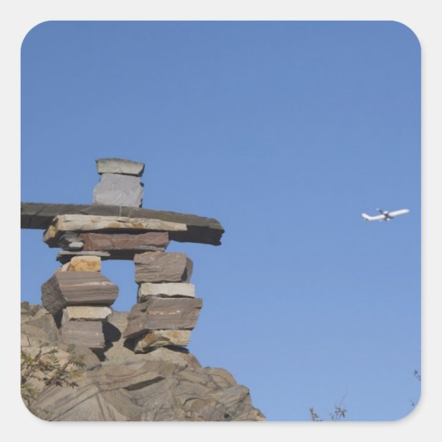 Canada, Newfoundland, St. John's. Inukshuk (to Square Sticker (Front)