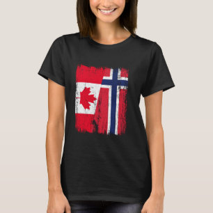 Canada Norway Half Flag Canadian Norwegian Ancestr T-Shirt