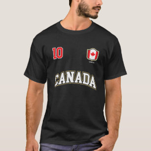 Canada Number 10 Soccer Team Sports Canadian Flag T-Shirt