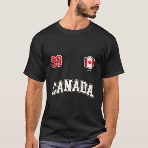 Canada Number 99 Canadian Team Sports Hockey Socce T_Shirt