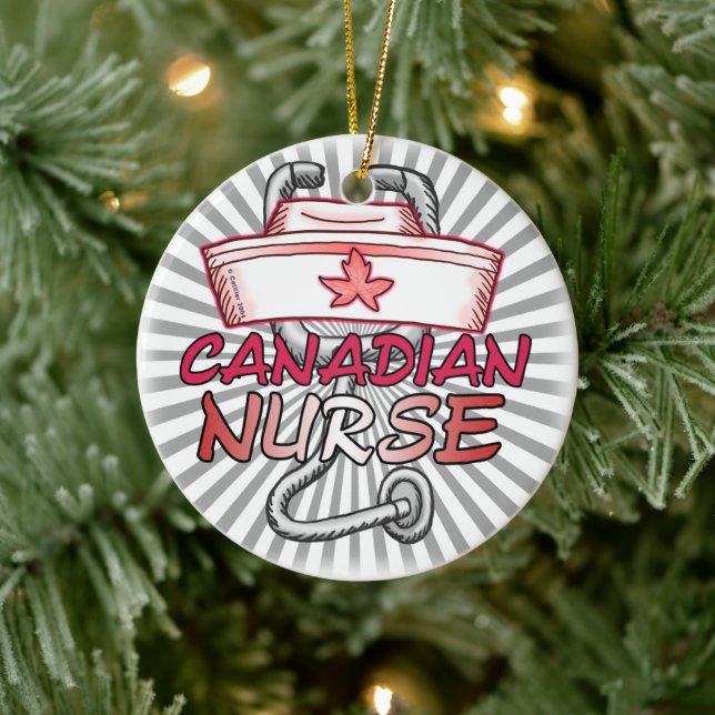 Canada Nurse Ceramic Ornament (Tree)