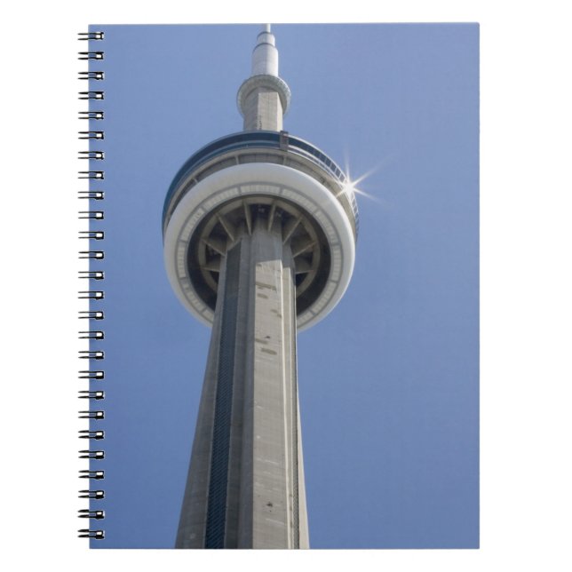 Canada, Ontario, Toronto. Top of CN Tower with Notebook (Front)