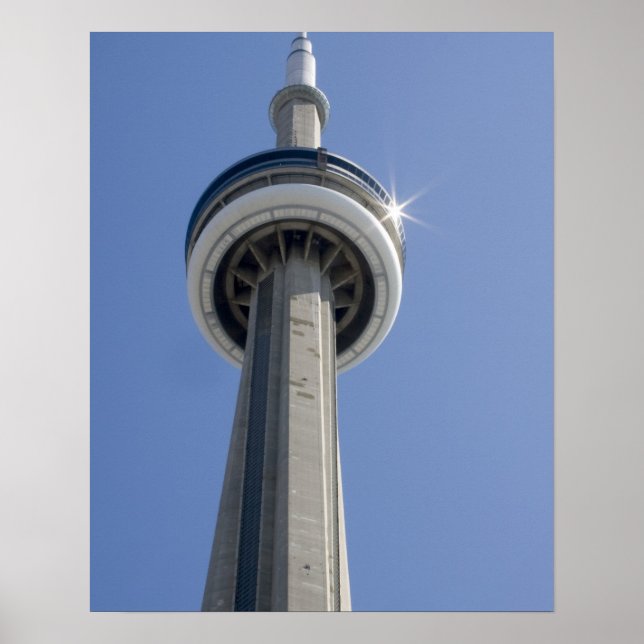 Canada, Ontario, Toronto. Top of CN Tower with Poster (Front)