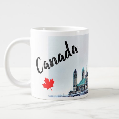 Canada Parliament Buildings Snow Souvenir Giant Coffee Mug