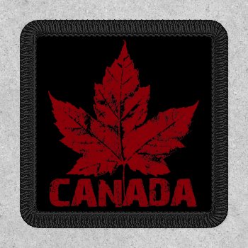 Canada Patch Cool Retro Canada Maple Leaf Patch by artist_kim_hunter at Zazzle