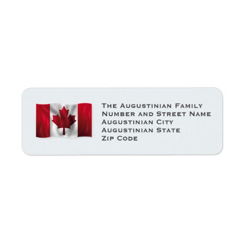 CANADA Patriotic Flag Customised Return Address Label