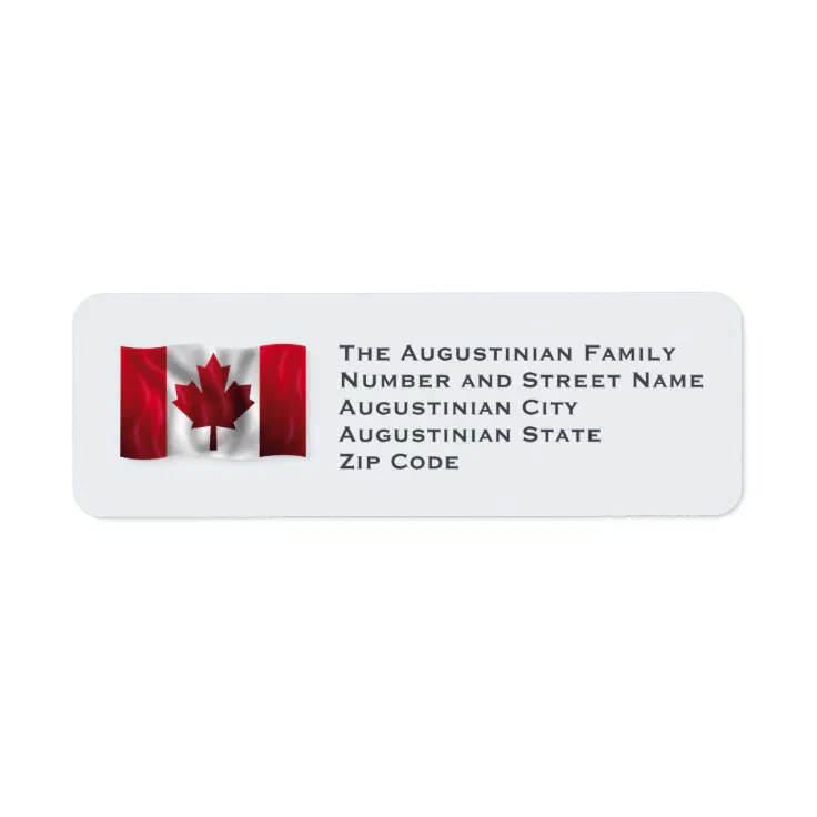 CANADA Patriotic Flag Customised Return Address Label | Zazzle