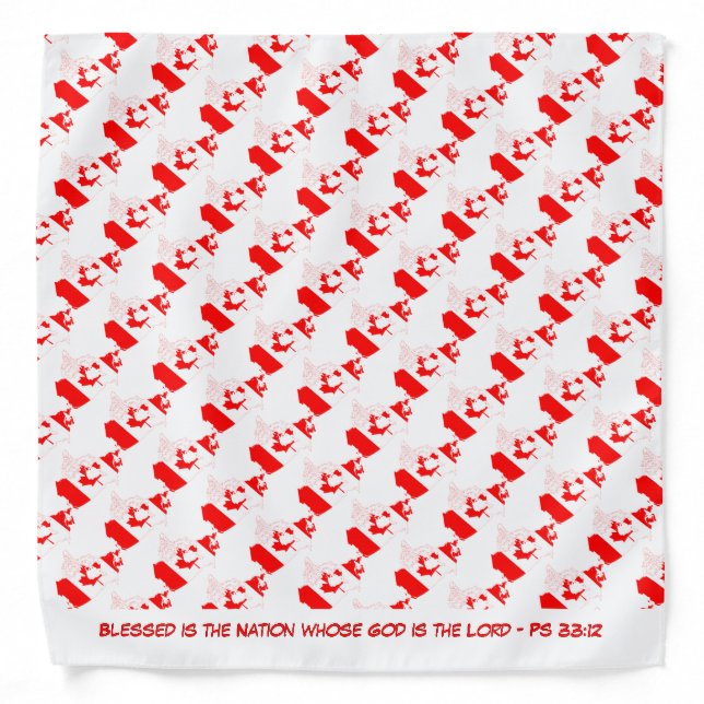 CANADA Patriotic Scripture Neckerchief Cravat Bandana (Front)