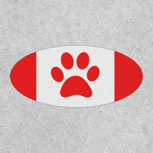 Canada Paw Flag - Funny Canadian Flag Patch