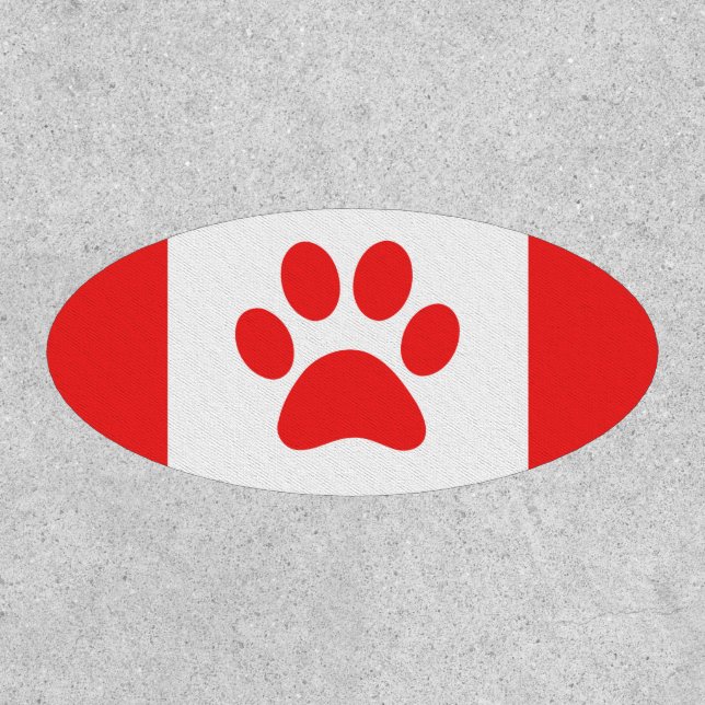 Canada Paw Flag - Funny Canadian Flag Patch (Front)