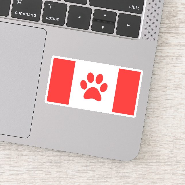 Canada Paw Flag - Funny Canadian Flag Sticker (Detail)