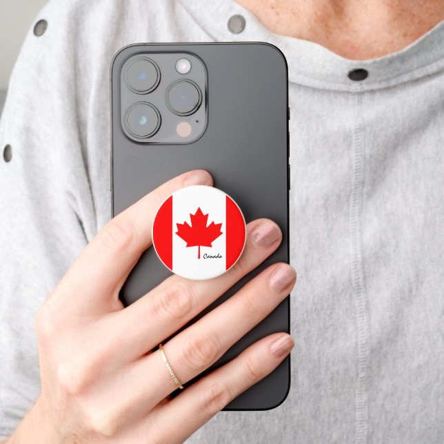 Canada phone grip, patriotic Canadian Flag PopSocket (Hand)
