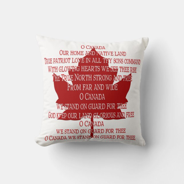 Canada Pillow Canadian Anthem Souvenir Pillow (Front)