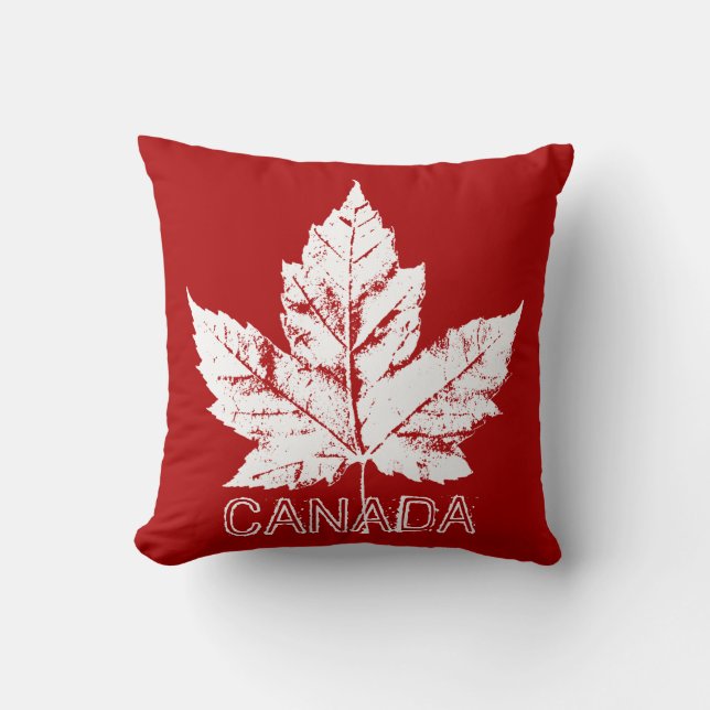 Canada Pillow Red Flag Leaf Throw Pillows & Decor (Front)