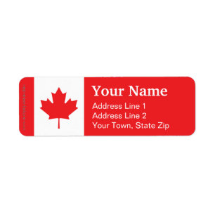 Canada Plain Flag Label