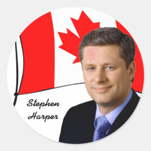 Canada PM Stephen Harper Classic Round Sticker