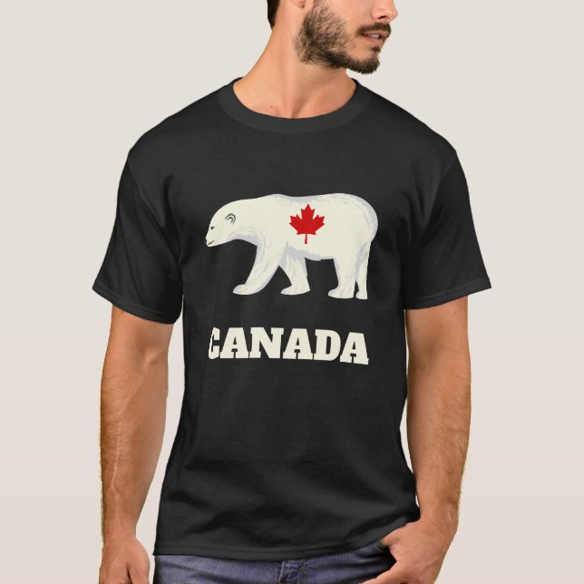canada polar bear patriotism strength maple leaf f T-Shirt (Front)