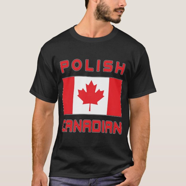 Canada Polish Canadian Flag T-Shirt (Front)