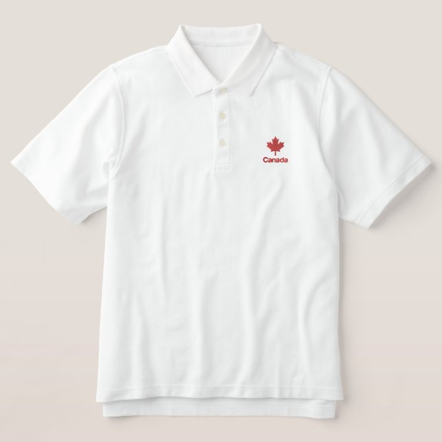 Canada Polo Shirt - Red Canadian Maple Shirt (Design Front)