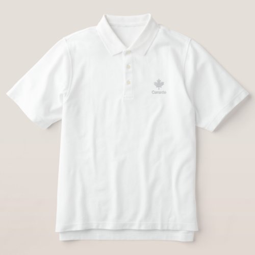Canada Polo Shirt _ White Canadian Maple Shirt