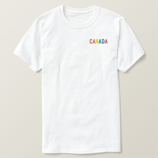Canada Pride Embroidered T-Shirt (Design Front)