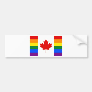 Canada Pride Rainbow Flag Bumper Sticker