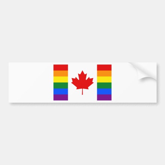 Canada Pride Rainbow Flag Bumper Sticker