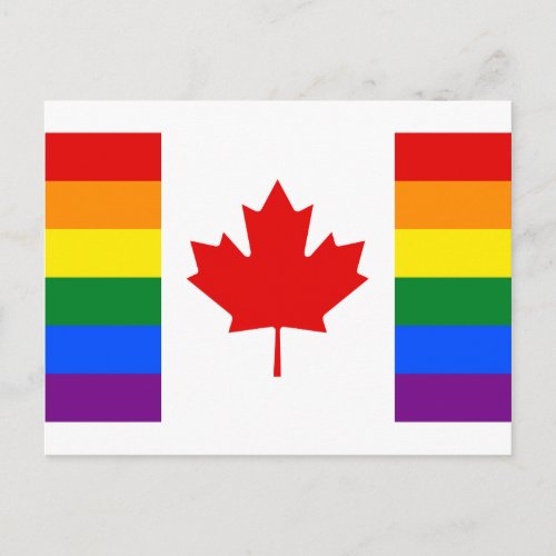 Canada Pride Rainbow Flag Postcard