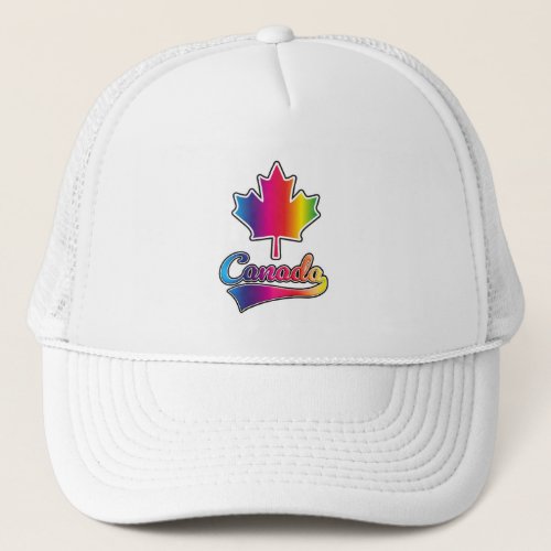 Canada Pride rainbow logo Trucker Hat