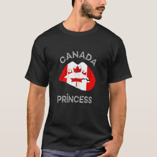 Canada Princess Canadian Roots Maple Leaf Lip Cana T-Shirt