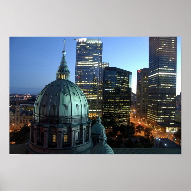 Canada, Quebec, Montreal. Downtown Montreal, Poster (Front)