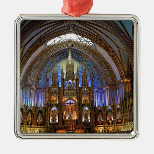 Canada,  Quebec,  Montreal. Interior of Notre 2 Metal Ornament (Front)