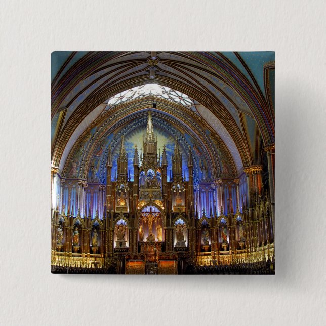 Canada,  Quebec,  Montreal. Interior of Notre 2 Pinback Button (Front)
