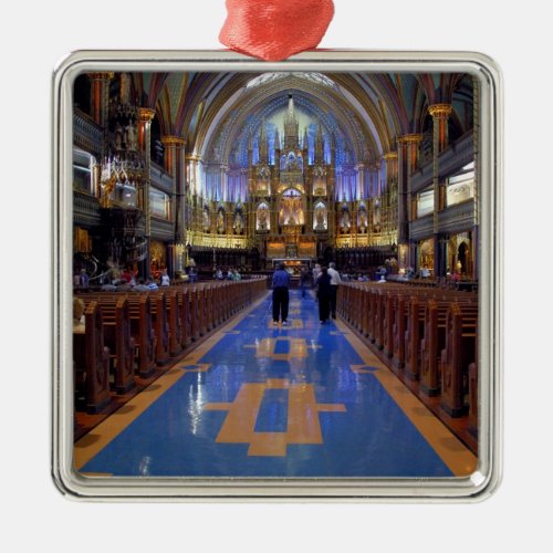 Canada  Quebec  Montreal Interior of Notre 3 Metal Ornament