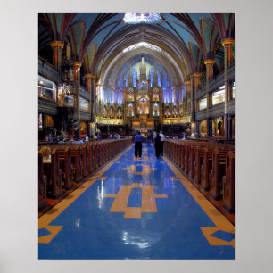 Canada,  Quebec,  Montreal. Interior of Notre 3 Poster