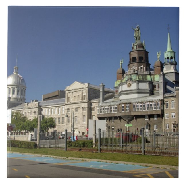 Canada,  Quebec,  Montreal. Old Montreal Ceramic Tile (Front)