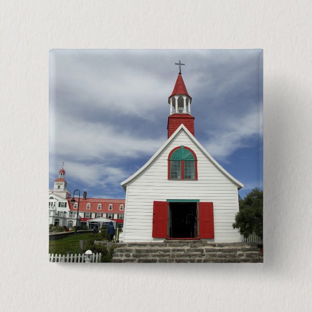Canada,  Quebec,  Tadoussac. Petite Chapelle, Pinback Button (Front)