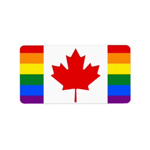 Canada Rainbow Flag Label