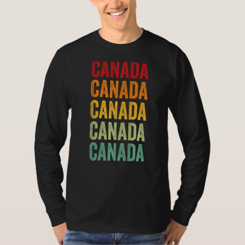 Canada Rainbow Text Canada Country T_Shirt