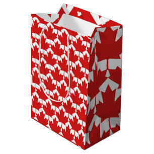 Canada Red Leaf Patriotic Flag Oh Canada Medium Gift Bag