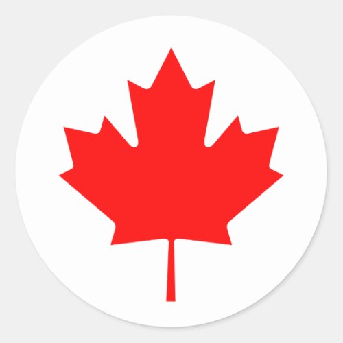 Canada Red Maple Leaf Classic Round Sticker